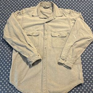 Carhartt Work Shirt, Well Worn look gray button down Sz M